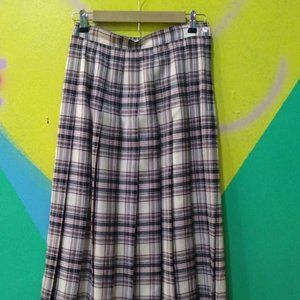 Vintage Talbots Pink and Dark brown Plaid midi Size 8